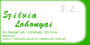 szilvia lohonyai business card